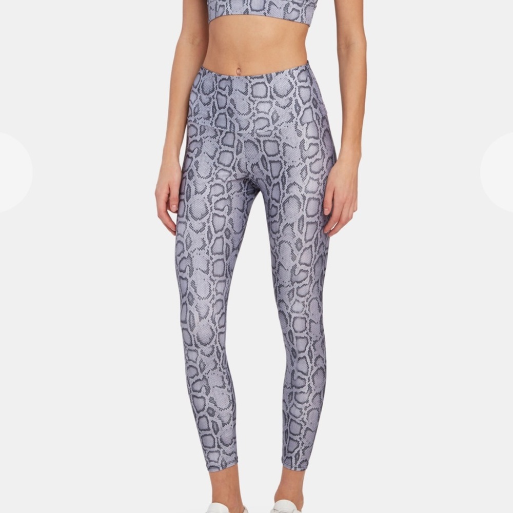 High Rise Python Print Leggings - image 1